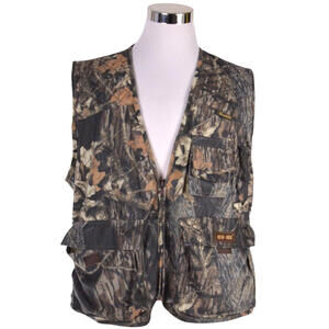 Gamehide Hush Hide Mens Vest Large Green Camo Hunting Full Zip Pockets